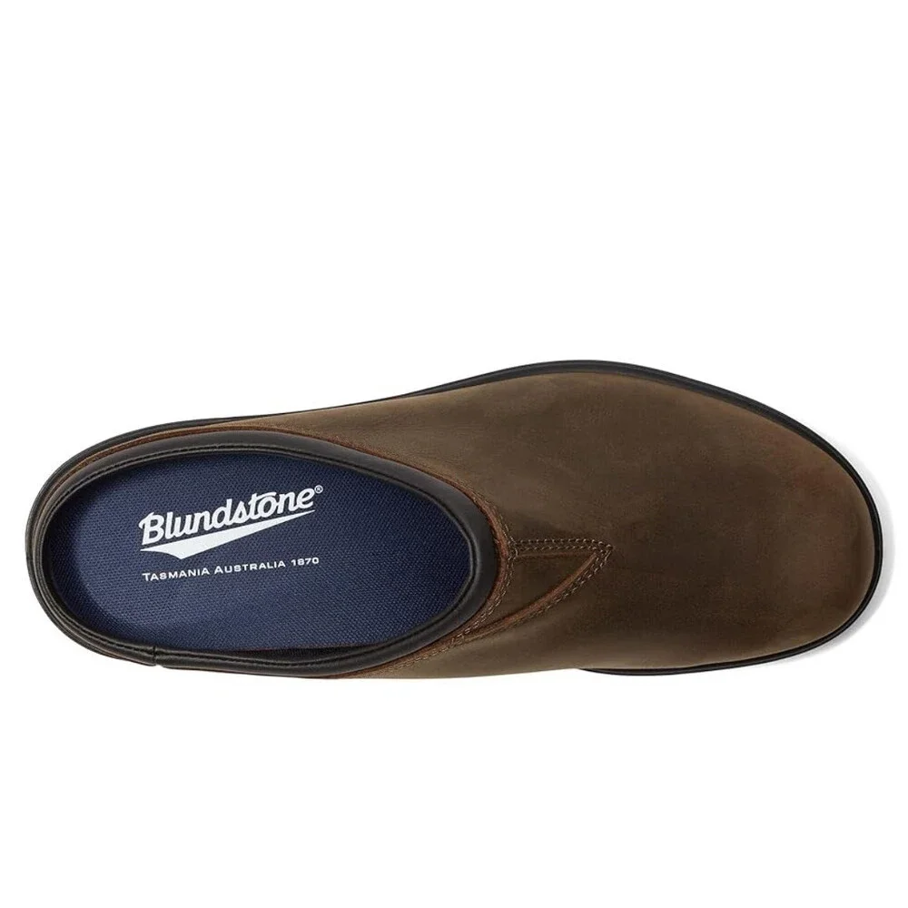 Blundstone #2421 Clog Mens US 7.5 M Antique Brown Waxed Leather Slip On ZOGG3671